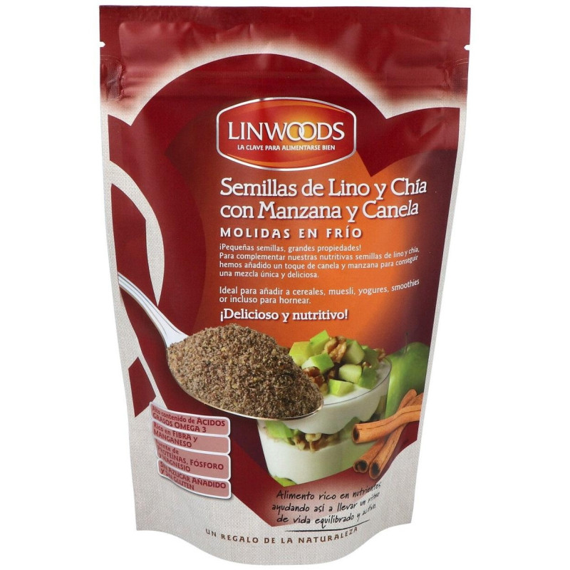 Semillas de Lino con Chia, Manzana Canela 200g Bio - Linwoods