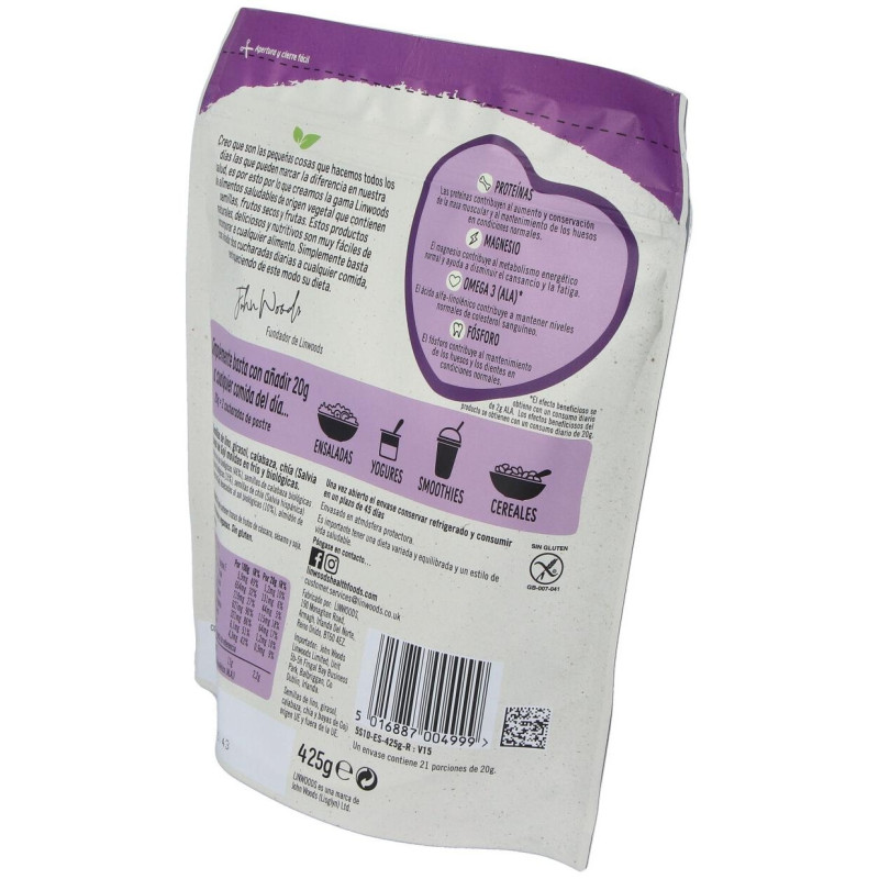 Semillas Lino Calabaza Girasol Chia Goji 425gr - Linwoods
