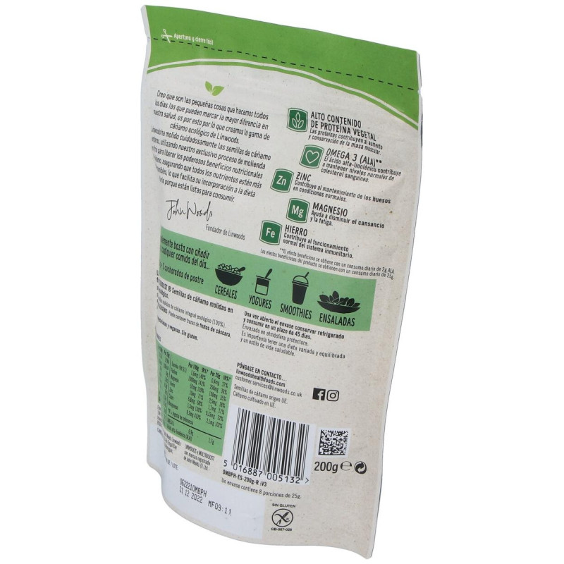 Semillas de Cañamo Molidas 200gr. Bio - Linwoods