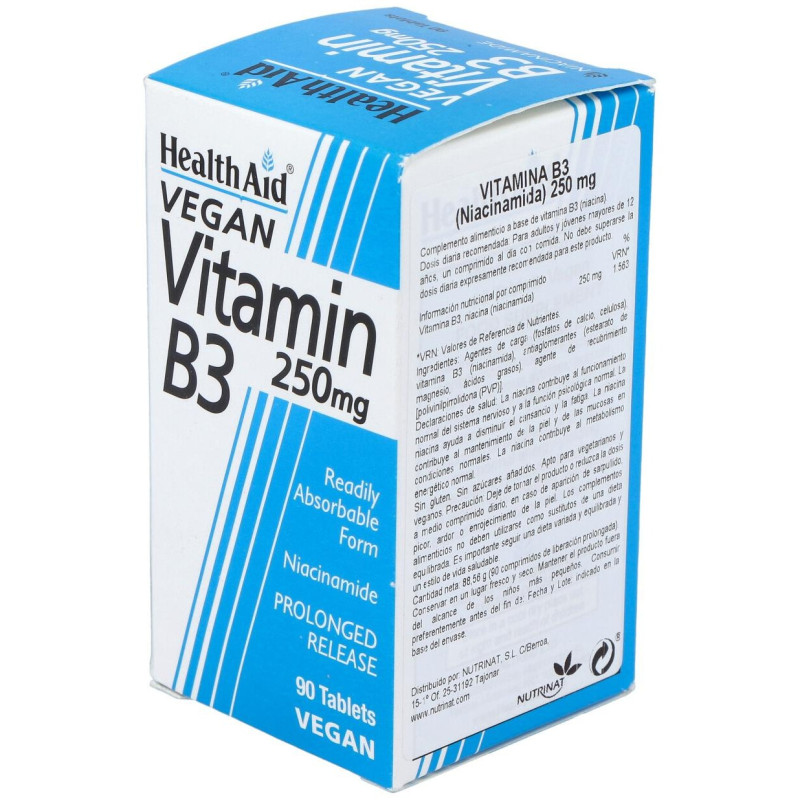 Healthaid Vitamina B3 (niacinamida) 250mg 90comp - Health Aid