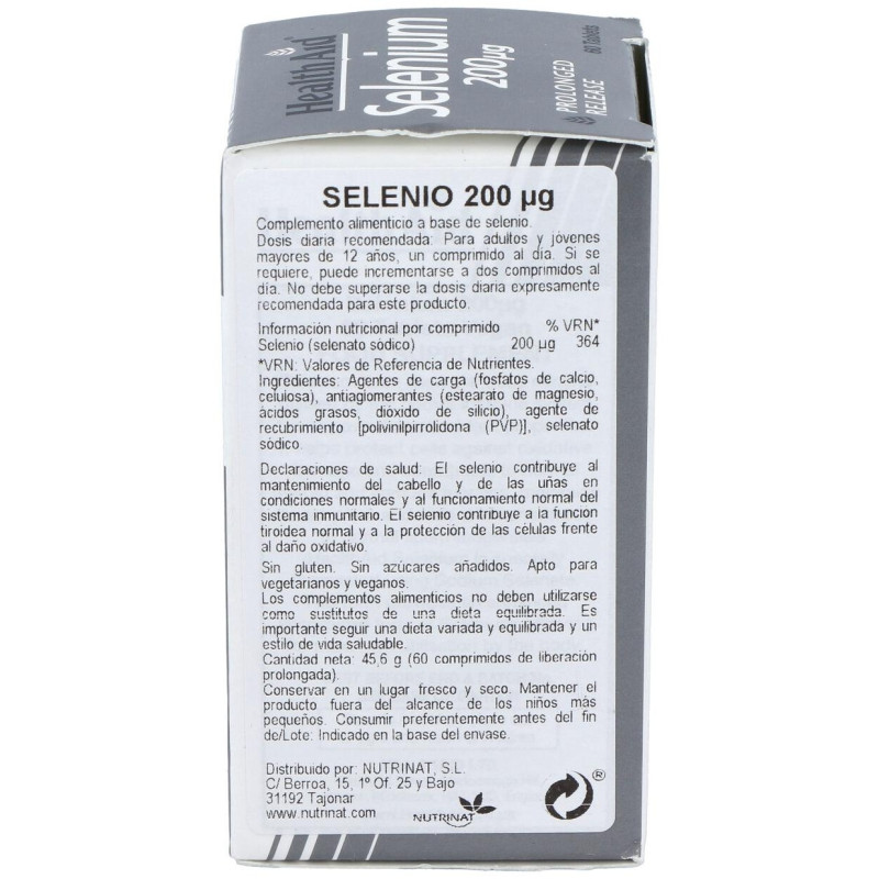 Healthaid Selenio 200 Gr 60 Comprimidos
