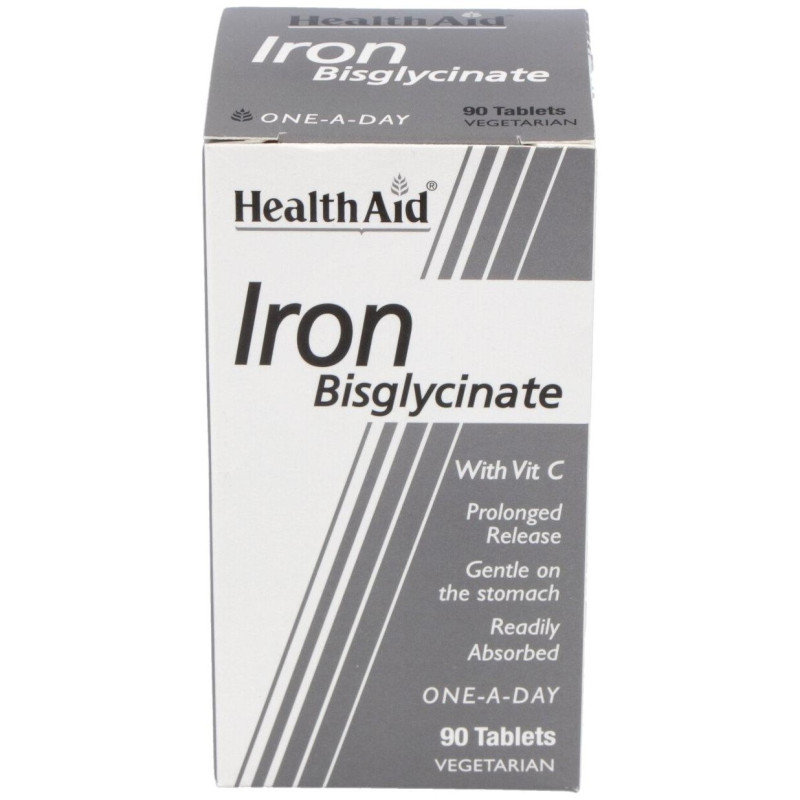 Hierro Bisglycinate Iron+vit.c 90comp - Health Aid