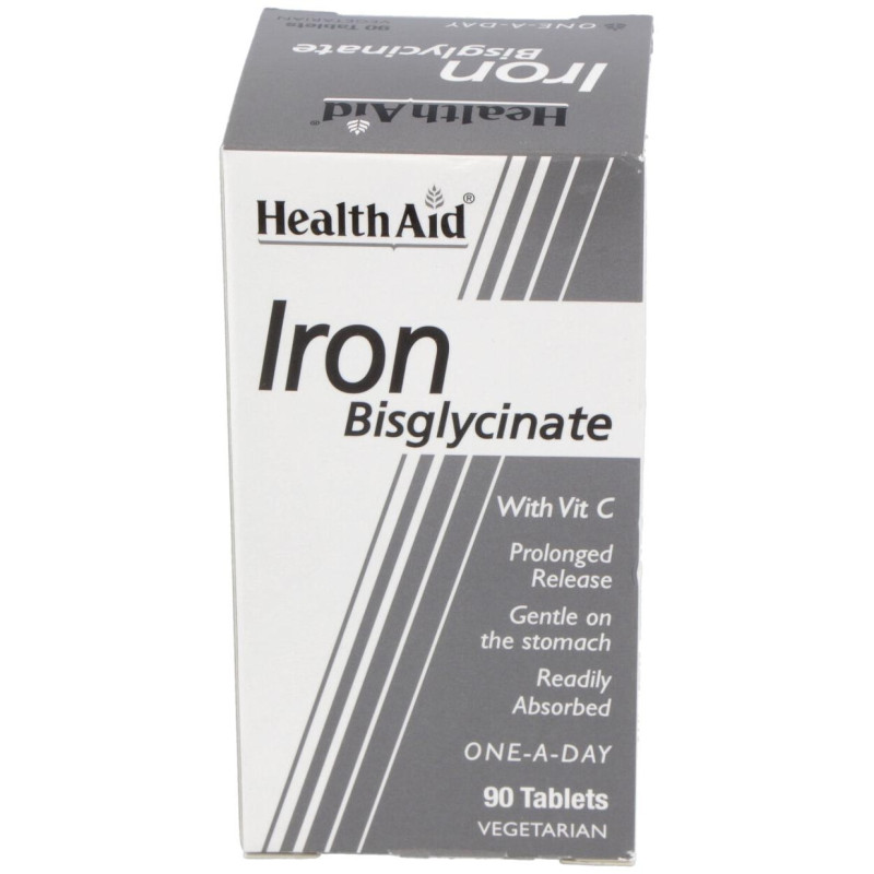 Hierro Bisglycinate Iron+vit.c 90comp - Health Aid