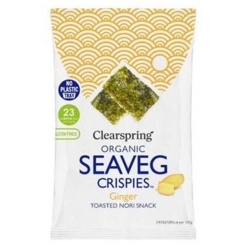 Alga Nori Tostada Jengibre Snack 4g - Clearspring