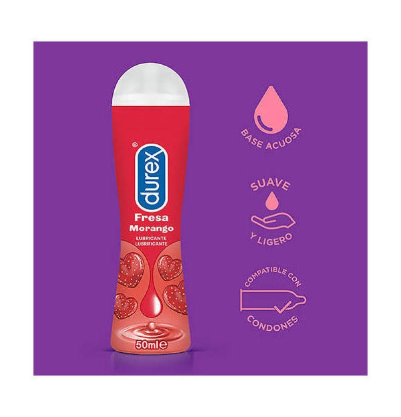 Durex Play Fresa Pleasure Gel - Lubricante Hidrosoluble Intimo (50 ml) - Reckitt Benckiser