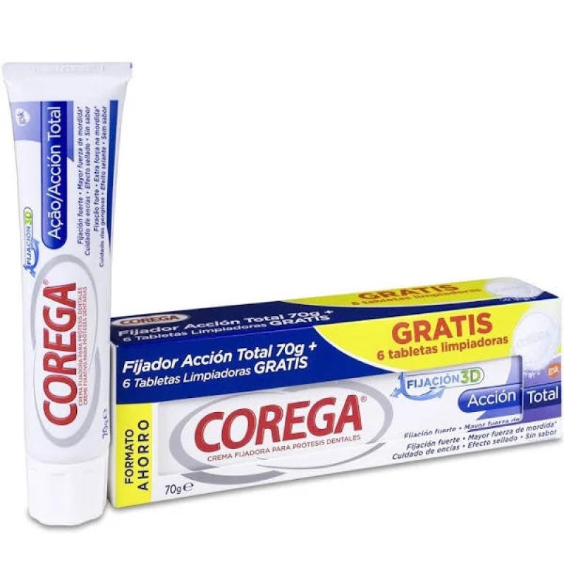 Corega Acción Total Crema Fijadora - Adhesivo Protesis Dental (70 g) - Glaxosmithkline
