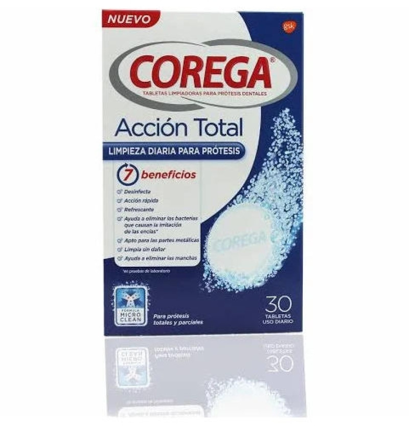 Corega Acción Total Limpiador - Limpieza Protesis Dental (36 Tabletas) - Glaxosmithkline