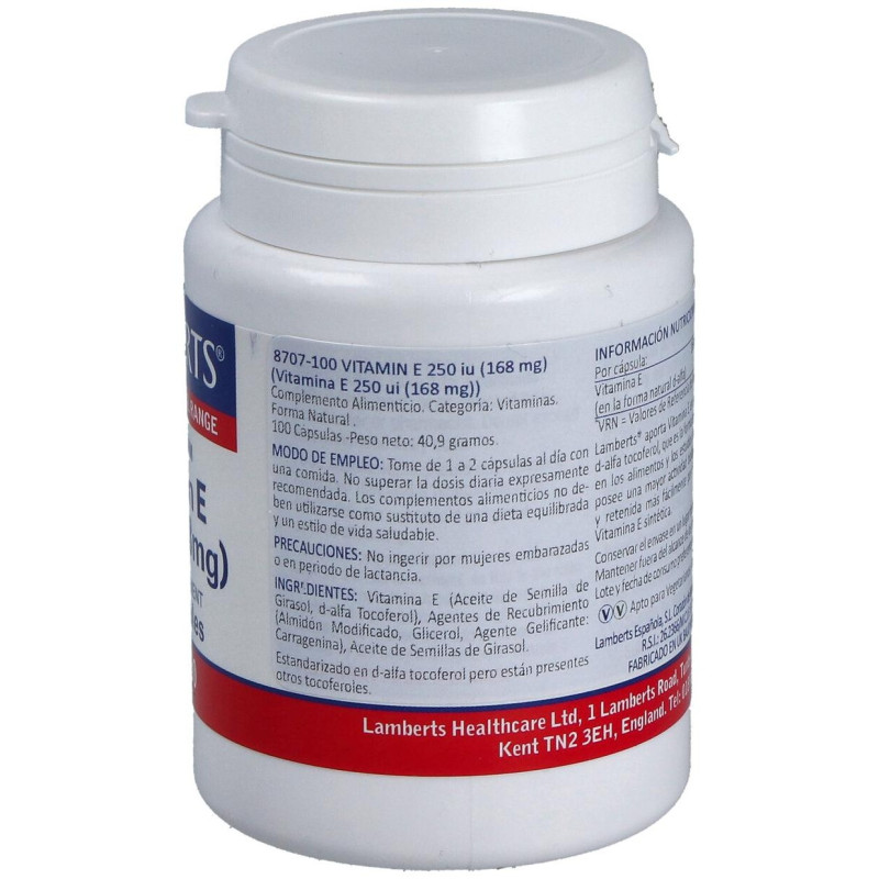 Vitamina E Natural 250 U.I. 100 Cap.