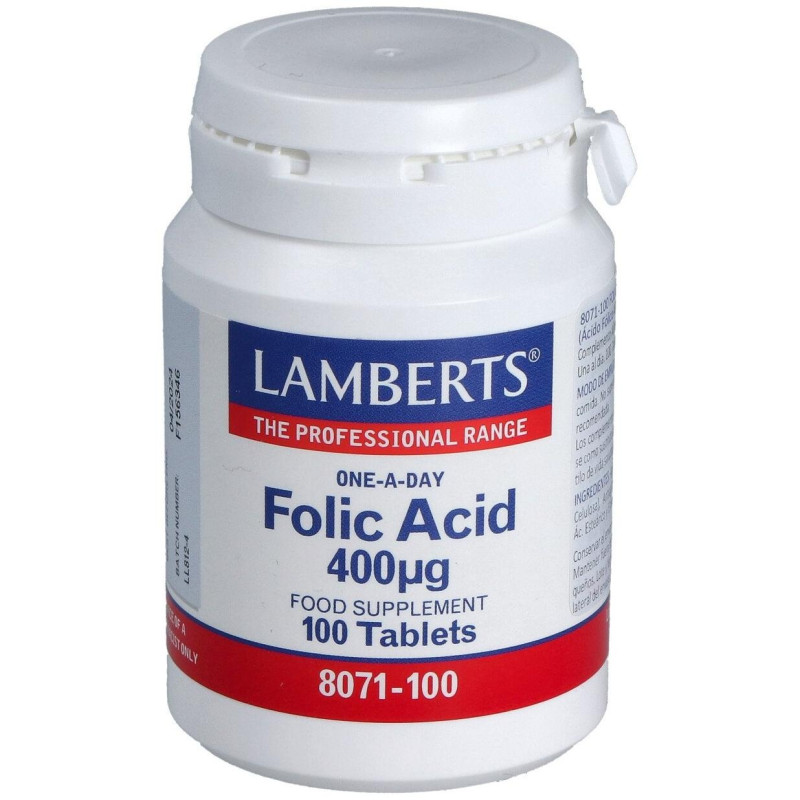 Ácido Fólico 400g 100 Tabletas - Lamberts