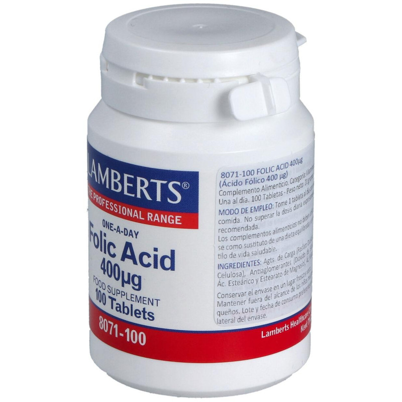 Ácido Fólico 400g 100 Tabletas - Lamberts