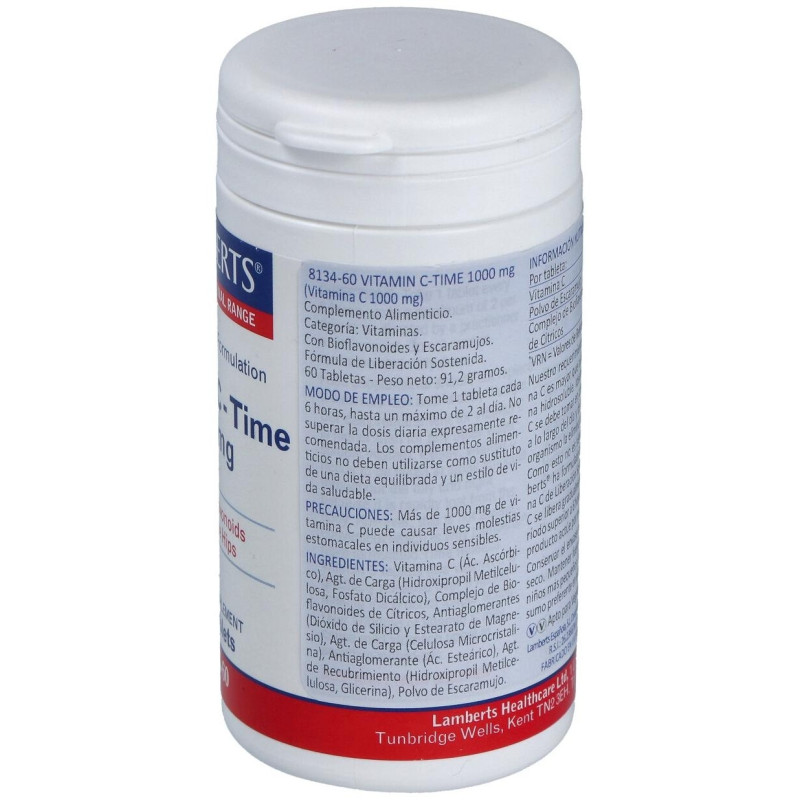 Vit.c 1000mg. Time de Liberacion Sostenida 60 Comp - Lamberts