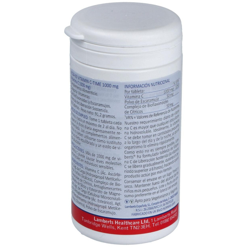 Vit.c 1000mg. Time de Liberacion Sostenida 60 Comp - Lamberts