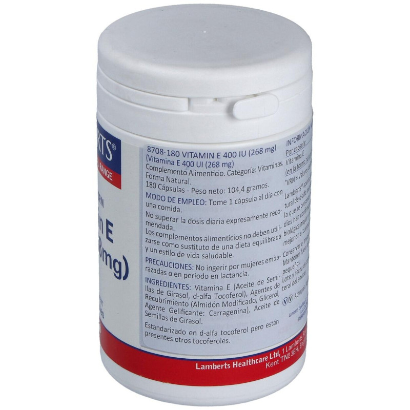 Lamberts Vitamina E Natural 400Ui 180 Comprimidos