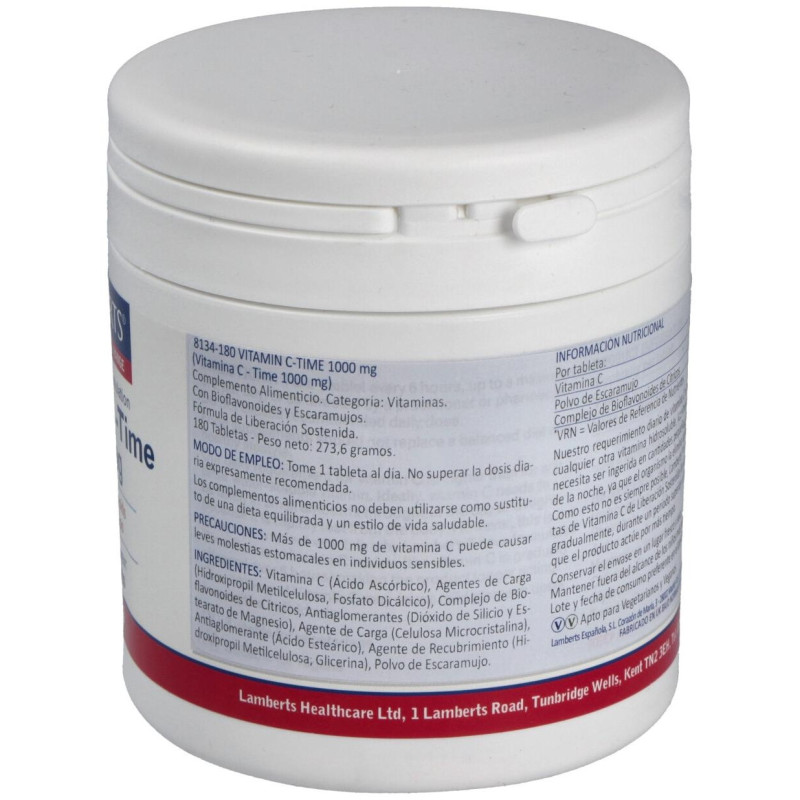 Vitamina C 1000Mg Con Bioflavonoides 180 Cápsulas