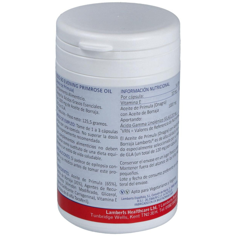 Lamberts Aceite Primula Extra Alta Potencia Con Borraja 1000Mg 9