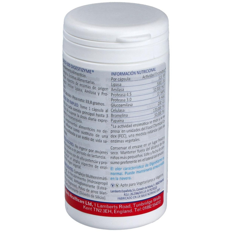 Digestizyme (complejo de Enzimas) 100 Cap - Lamberts
