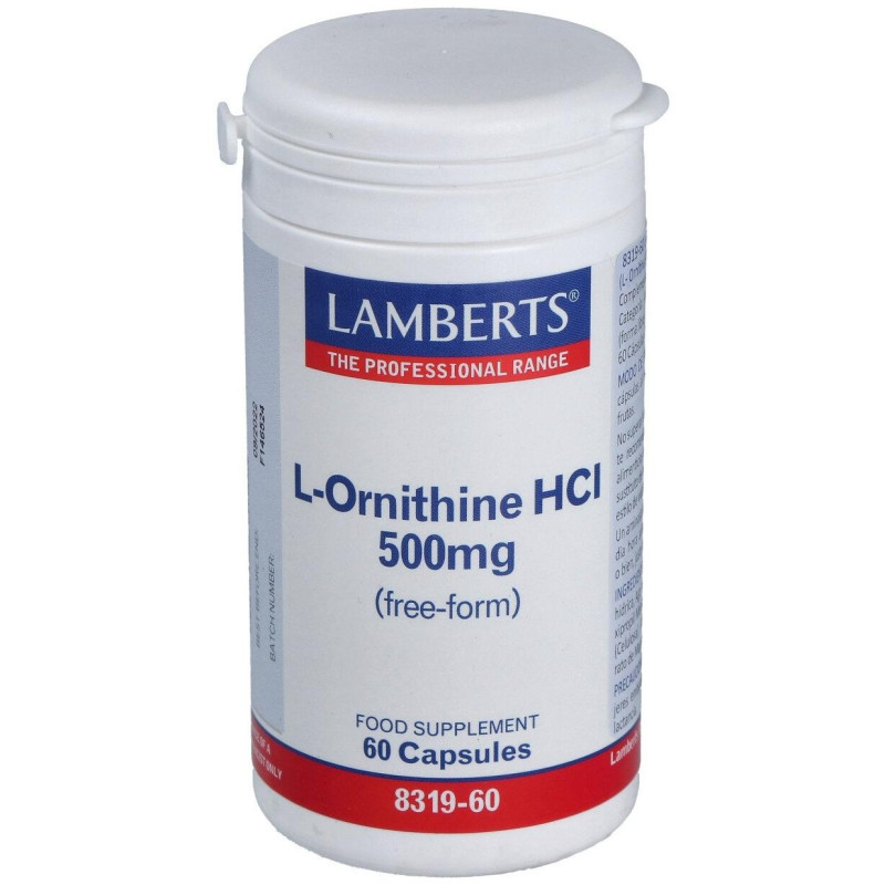Ornitina Hcl 500 mg 60 Cap - Lamberts