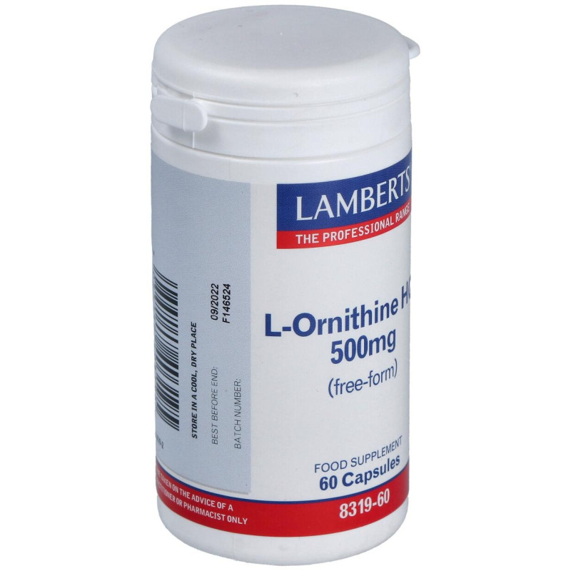 Ornitina Hcl 500 mg 60 Cap - Lamberts