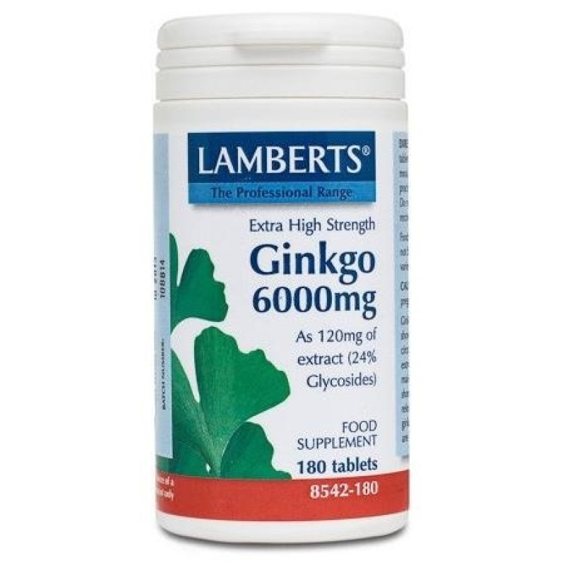 Ginkgo Time Release Extra High Strenght 6000mg 180comp - Lamberts