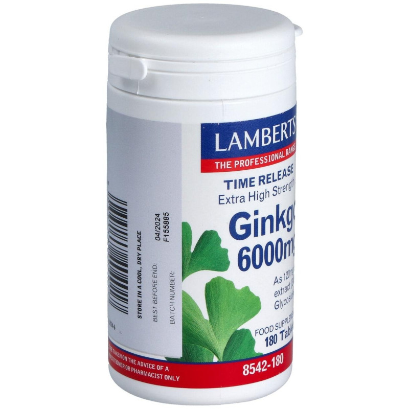 Ginkgo Time Release Extra High Strenght 6000mg 180comp - Lamberts