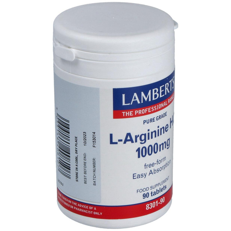L - Arginina Hci 1000mg 90 Comprimidos - Lamberts