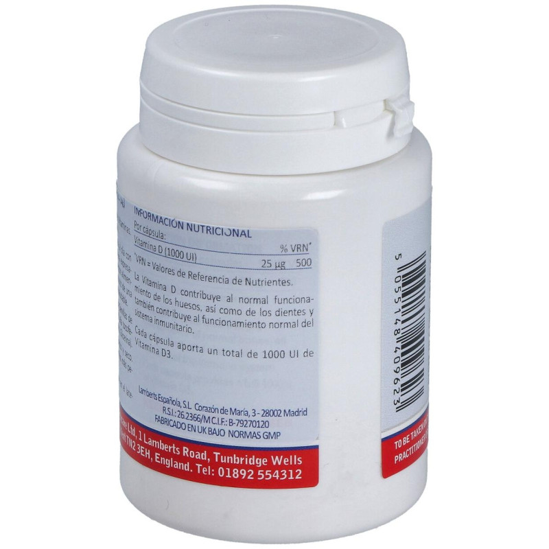 Vitamina D3 1000 Ui (25μg) 120 Cápsulas - Lamberts
