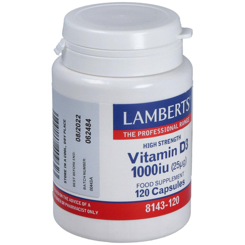 Vitamina D3 1000 Ui (25μg) 120 Cápsulas - Lamberts