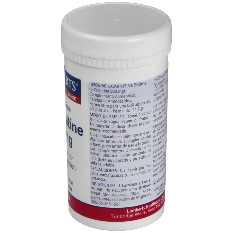 L - Carnitine 500mg 60caps - Lamberts