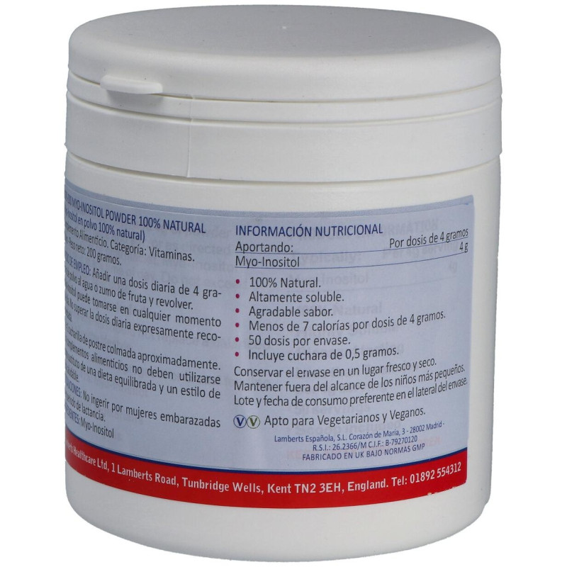 Myoinositol Polvo 100% Natural 200gr - Lamberts