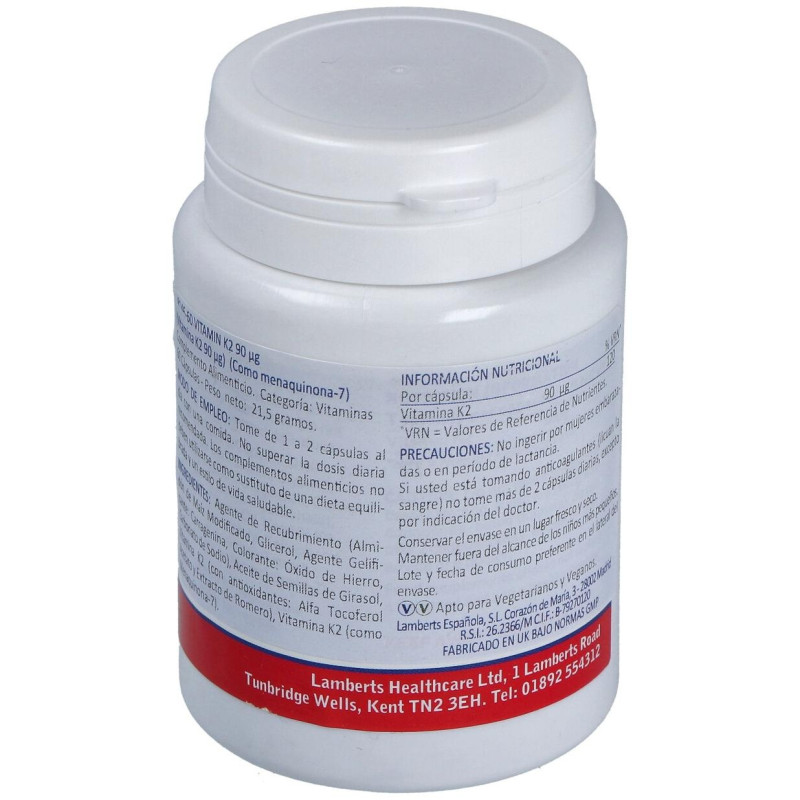 Vitamina K2 90μg 60caps - Lamberts