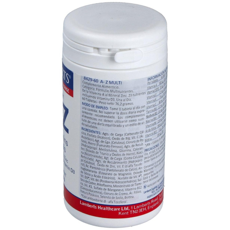 A - Z Multivitaminas y Minerales 60 Cápsulas - Lamberts