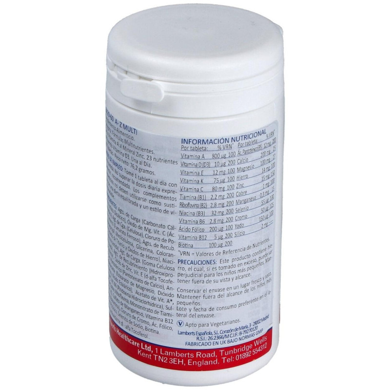 A - Z Multivitaminas y Minerales 60 Cápsulas - Lamberts