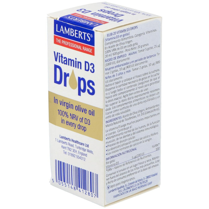 Vitamina D3 en Gotas 20ml - Lamberts
