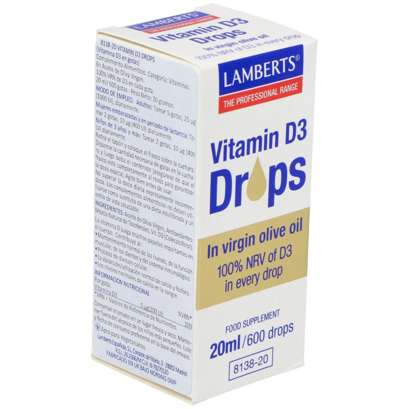 Vitamina D3 en Gotas 20ml - Lamberts