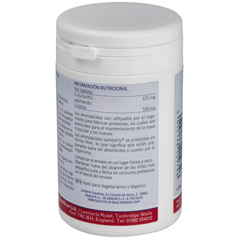 L-Lisina Hcl 1000Mg. 120Comp.