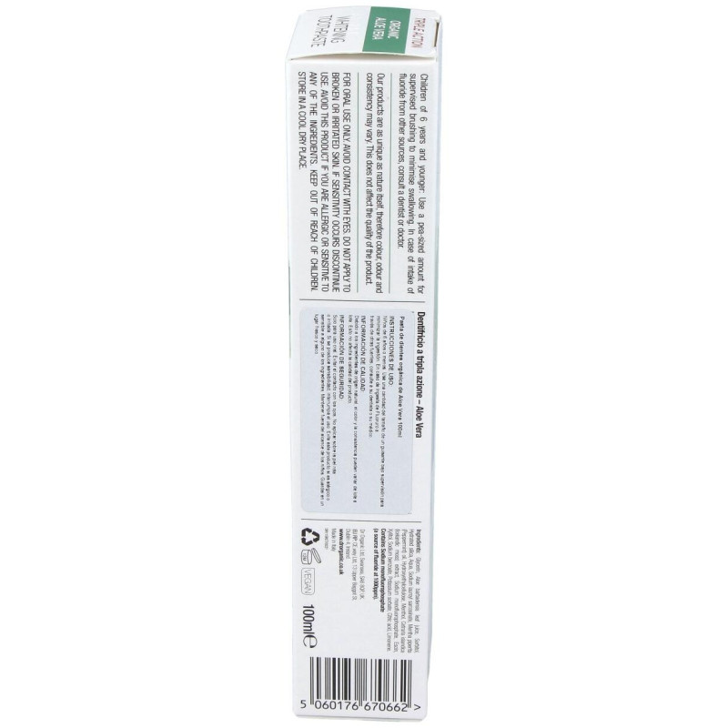 Pasta de Dientes Aloe Vera Organico 100ml - Dr. Organic