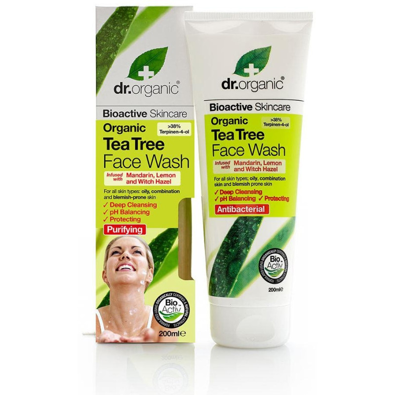 Bioactive Organic Tea Tree Face Wash 200 ml - Dr. Organic