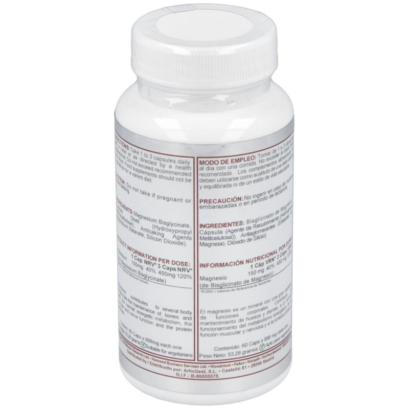 Magnesium Bisglicinato 150Mg. 60Cap.