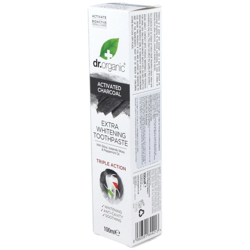 Dr.organic Pasta de Dientes Carbón Activo 100ml - Dr. Organic