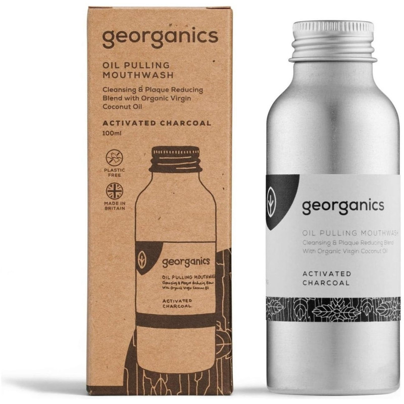 Georganics Oil Pulling Mouthwash Activated Charcoal 100Ml