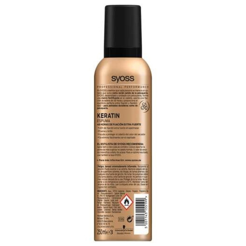 Keratin Espuma Flexible y Brillo 250ml - Syoss