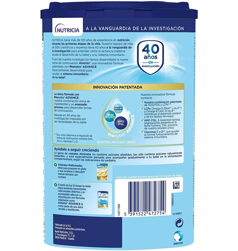Almiron Advance + Pronutra 2 (1 Envase 800 g) - Danonenutricia