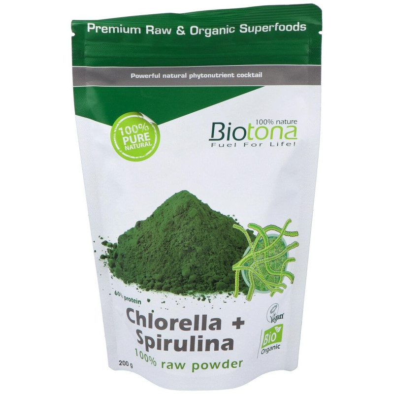 Chlorella Espirulina Bio Polvo 200g - Biotona