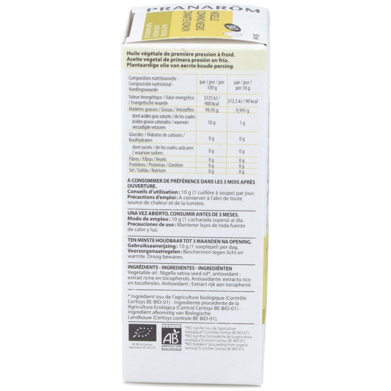 Pranarom Aceites Vegetales Comino Negro Bio 50Ml