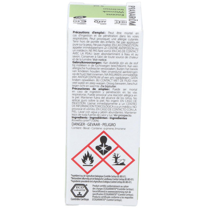 Incienso Aceite Esencial Bio 5Ml.