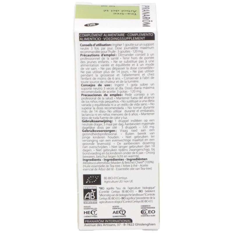 Pranarôm Aceite Esencial de Árbol de Té Bio 10ml - Pranarom
