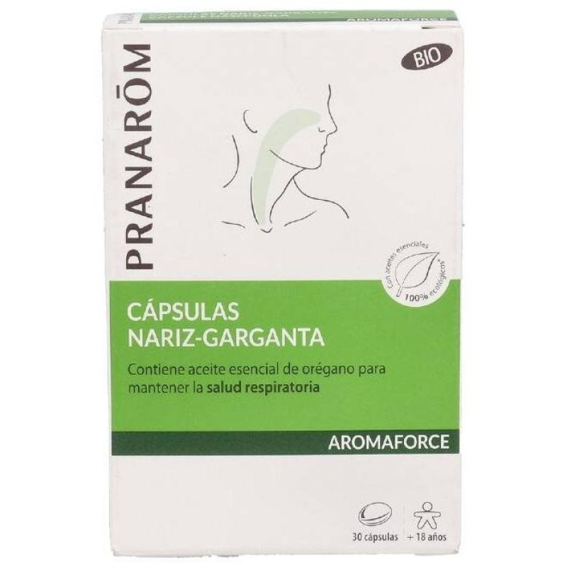 Pranarôm Aromaforce Cápsulas Nariz - Garganta Bio 30caps - Aromaforce