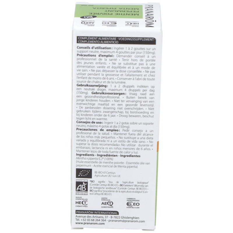Menta Piperita Aceite Esencial Bio 30Ml.
