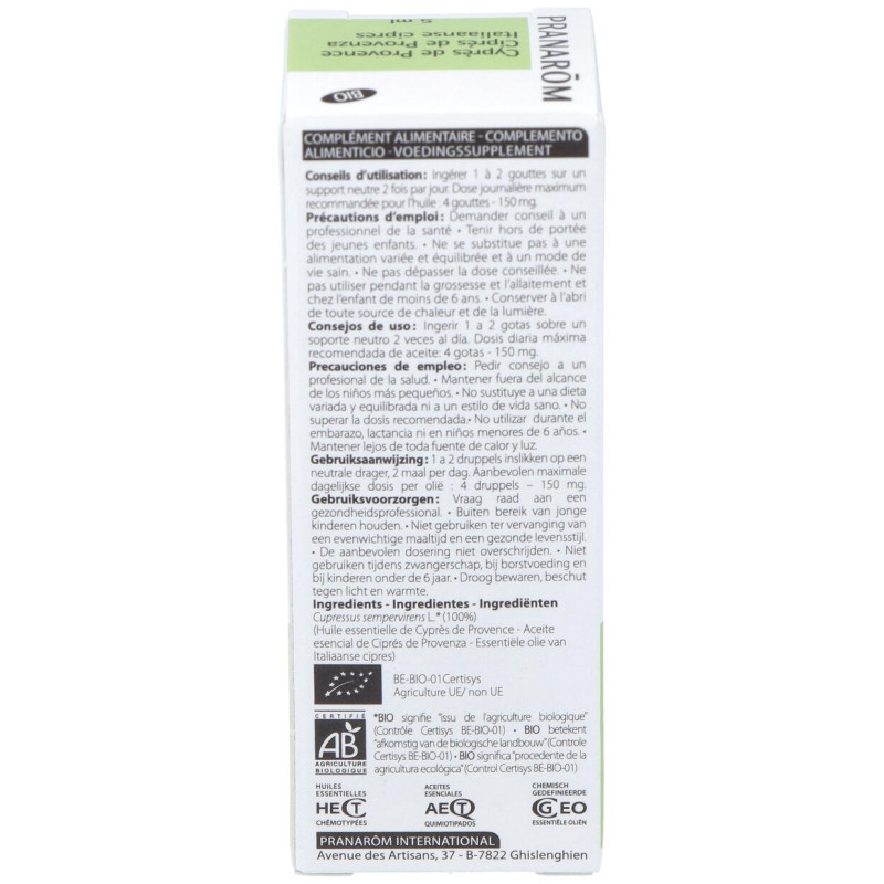 Cipres Provenza Aceite Esencial Bio 5ml - Pranarom