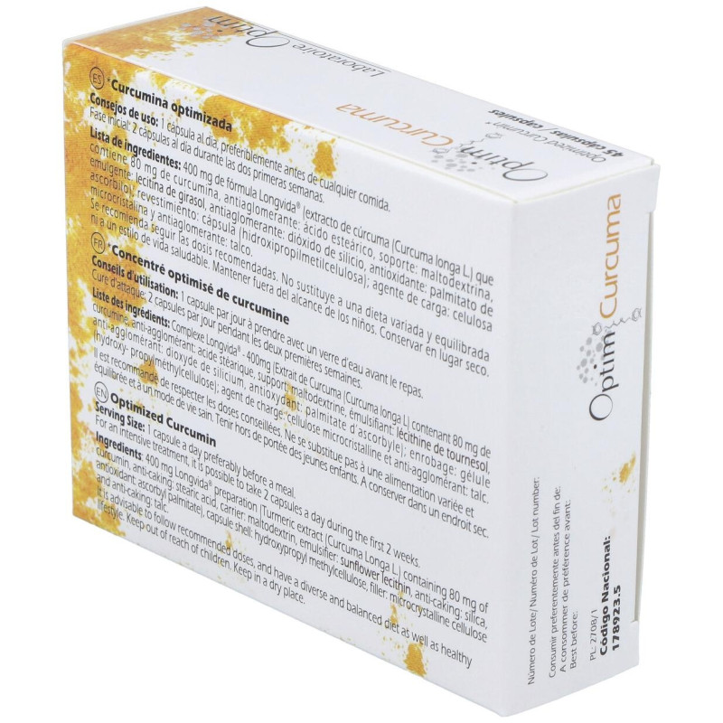 Optim Curcuma Suplemento Alimenticio 45 Cápsulas - Optim Laboratoire